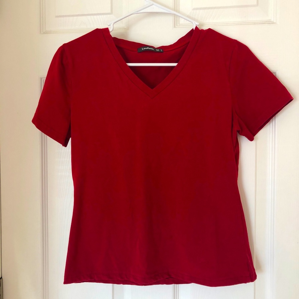 Red V-Neck T-shirt